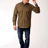 Roper 1117 Floral Print (Brown) - Men's Western Shirt