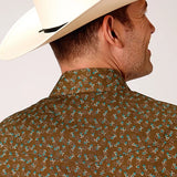 Roper 1117 Floral Print (Brown) - Men's Western Shirt