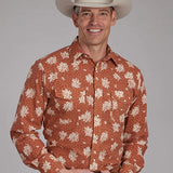 Roper 2282 Cream Floral (Orange) - Men's Western Shirt