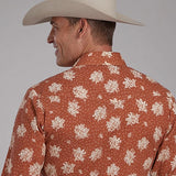 Roper 2282 Cream Floral (Orange) - Men's Western Shirt