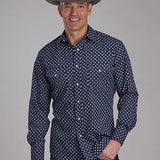 Roper 2284 White Squares (Navy) - Men's Western Shirt