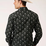 Roper 1200 Cream Floral (Black) - Men's Western Shirt