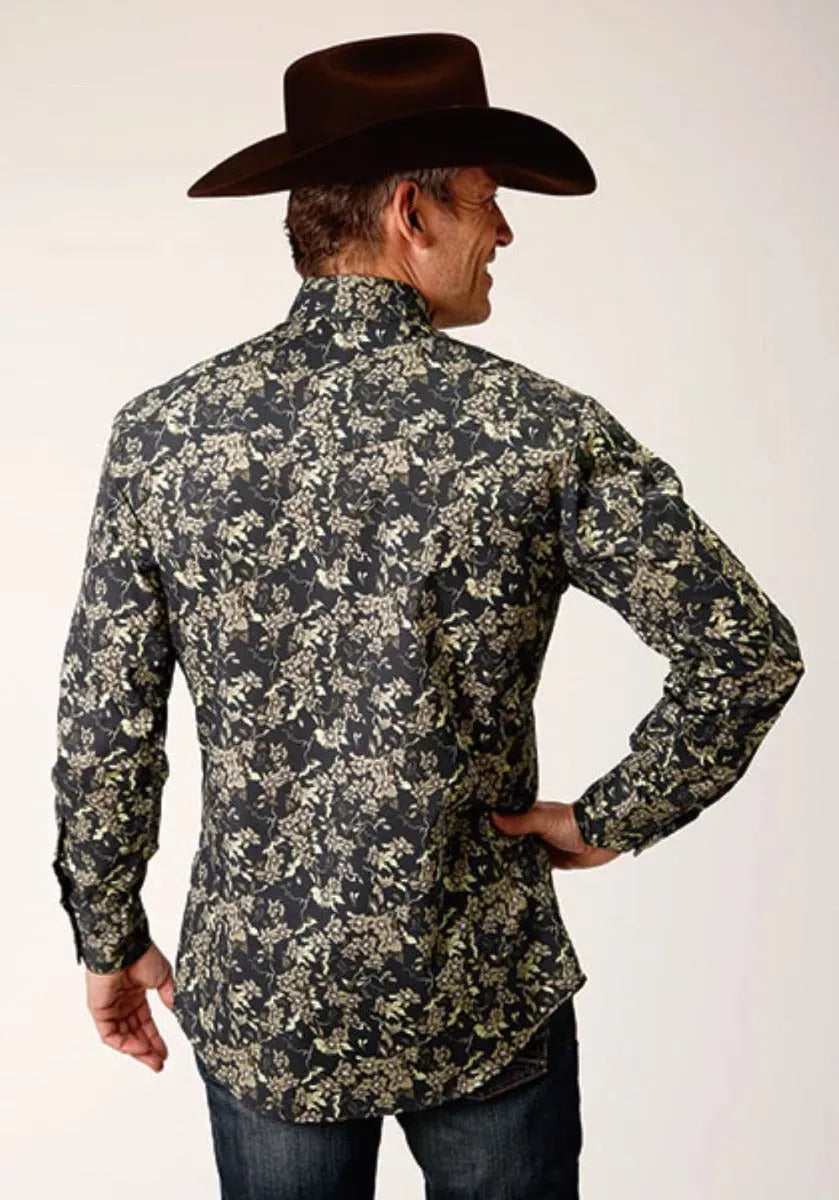Roper Vintage Dark Floral (Black) - Men's Western Shirt - Hatcountry