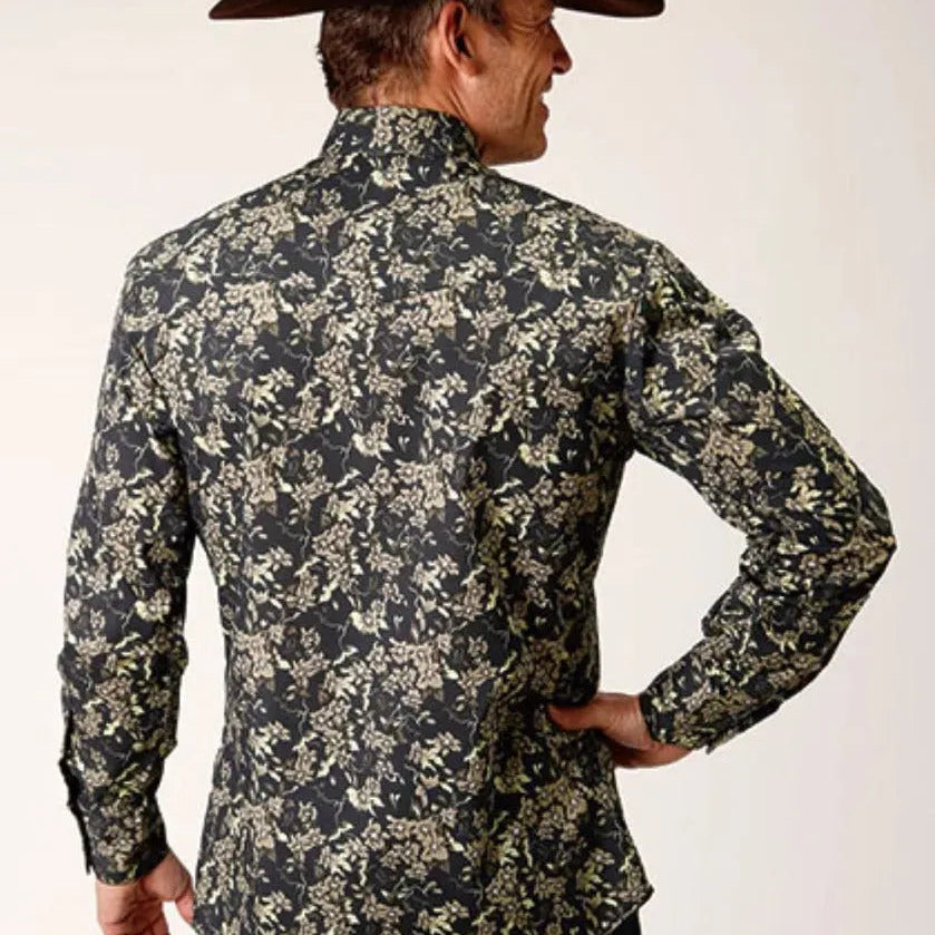 Roper Vintage Dark Floral (Black) - Men's Western Shirt - Hatcountry