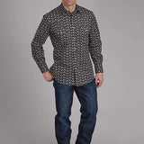 Roper 2286 Cream Floral (Black) - Men's Western Shirt