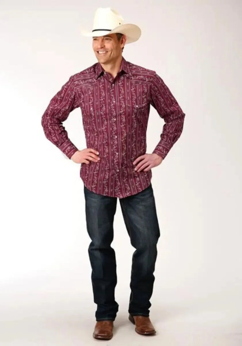 Roper Garnet Grove (Red) - Men's Western Shirt - Hatcountry