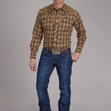 Roper 2129 Ombre Plaid (Brown) - Men's Western Shirt