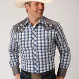 Roper 01018 Royal Plaid (Blue) - Men's Western Shirt