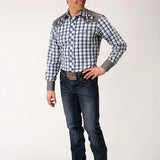 Roper 01018 Royal Plaid (Blue) - Men's Western Shirt