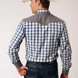 Roper 01018 Royal Plaid (Blue) - Men's Western Shirt