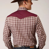 Roper 1207 Small Plaid (Wine) - Men's Western Shirt
