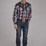 Roper 2109 Red Plaid (Black) - Men's Western Shirt