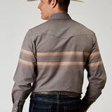 Roper 1965 Border Stripe (Grey) - Men's Western Shirt