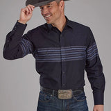 Roper 2115 Border Stripe (Black) - Men's Western Shirt