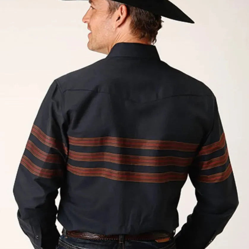 Roper Black Saddle (Black) - Men's Western Shirt - Hatcountry