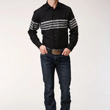Roper 1203 Border Stripe (Black) - Men's Western Shirt