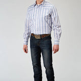 Roper 1966 Stripe (White) - Men's Western Shirt