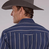 Roper 2477 Brown Stripe (Navy) - Men's Western Shirt