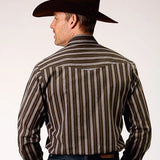 Roper 1890 Chocolate Stripe (Brown) - Men's Western Shirt