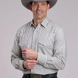 Roper 3128 Striped (White/Grey) - Men's Western Shirt