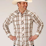 Roper 01633 Large Plaid (Brown) - Men's Western Shirt
