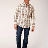 Roper 01633 Large Plaid (Brown) - Men's Western Shirt