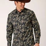 Roper 1720 Vintage Floral (Black) - Men's Western Shirt