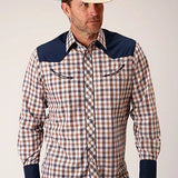 Roper 1506 Windowpane Plaid (Navy) - Men's Western Shirt