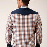 Roper 1506 Windowpane Plaid (Navy) - Men's Western Shirt