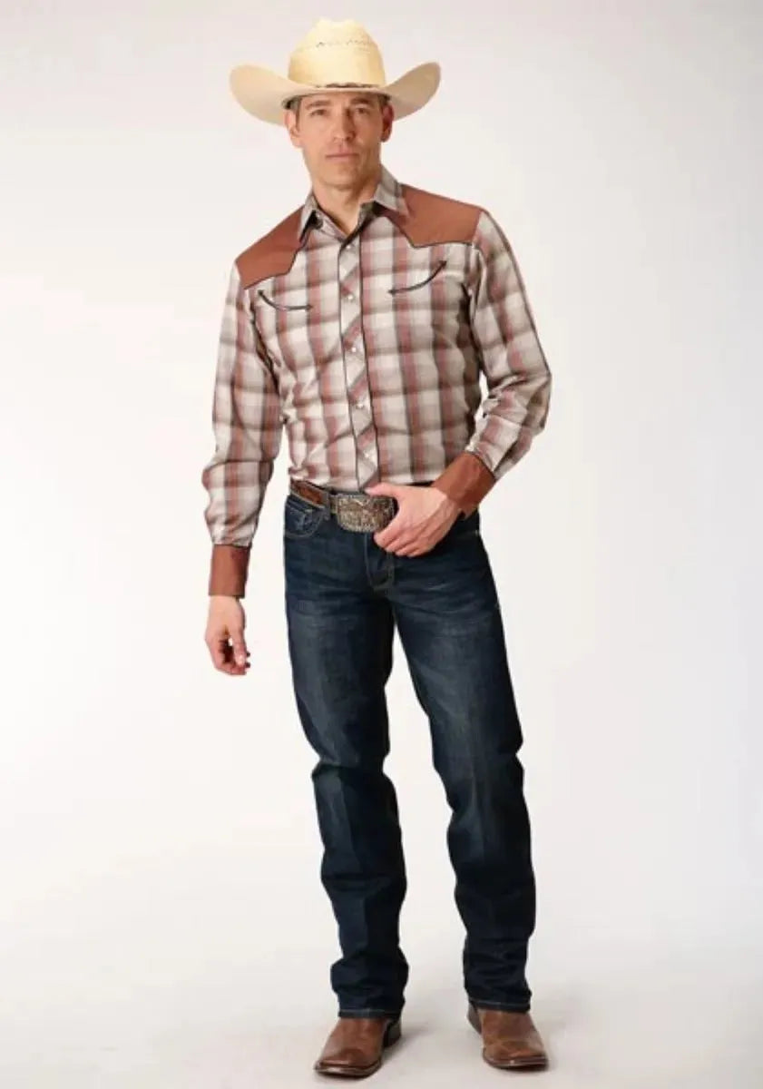 Roper Vineyard Sunset (Brown) - Men's Western Shirt (Closeout) - Hatcountry