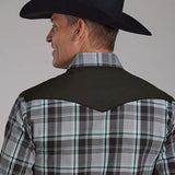 Roper 2105 Fancy Yoke Plaid (Grey) - Men's Western Shirt