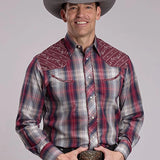 Roper 3117 Plaid (Grey/Red) - Men's Western Shirt