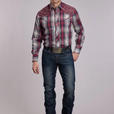 Roper 3117 Plaid (Grey/Red) - Men's Western Shirt