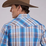 Roper 2898 Woven Plaid (Blue) - Men's Western Shirt