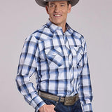 Roper 2899 White Plaid (Blue) - Men's Western Shirt