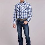Roper 2899 White Plaid (Blue) - Men's Western Shirt