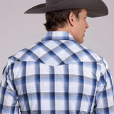 Roper 2899 White Plaid (Blue) - Men's Western Shirt