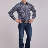 Roper 2900 Pointed Plaid (Navy) - Men's Western Shirt