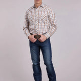 Roper 2902 Orange Plaid (Cream) - Men's Western Shirt