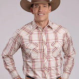 Roper 2903 Wine Plaid (Cream) - Men's Western Shirt