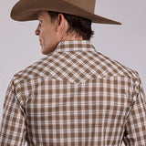 Roper 2905 Woven Plaid (Brown) - Men's Western Shirt
