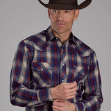 Roper 2103 Woven Plaid (Blue) - Men's Western Shirt