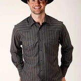 Roper 826 Dobby Stripe (Grey) - Men's Western Shirt