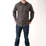 Roper 826 Dobby Stripe (Grey) - Men's Western Shirt