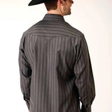 Roper 826 Dobby Stripe (Grey) - Men's Western Shirt