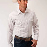 Roper 00248 Red Stripes (White) - Men's Western Shirt