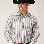 Roper Stormy Stripes (Grey) - Men's Western Shirt - Hatcountry
