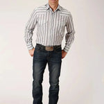 Roper Stormy Stripes (Grey) - Men's Western Shirt - Hatcountry