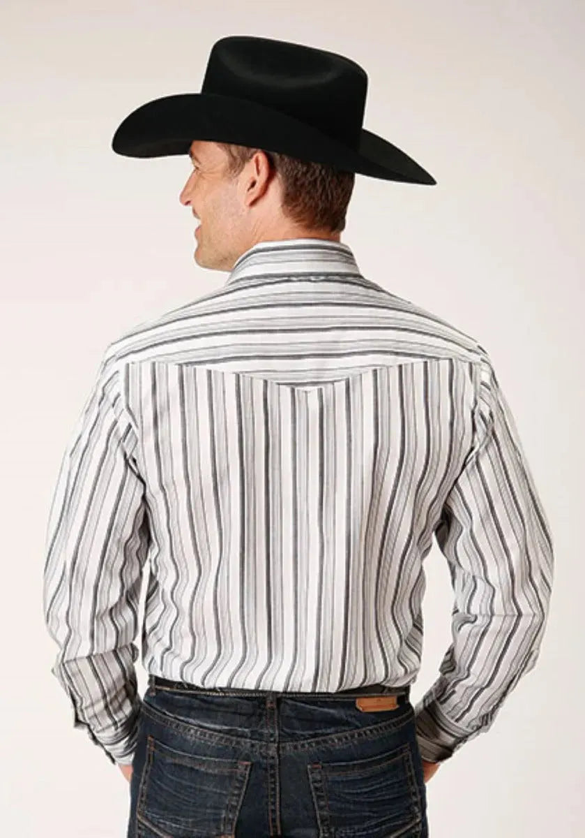 Roper Stormy Stripes (Grey) - Men's Western Shirt - Hatcountry