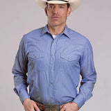 Roper 3031 Wide Stripe (Blue) - Men's Western Shirt